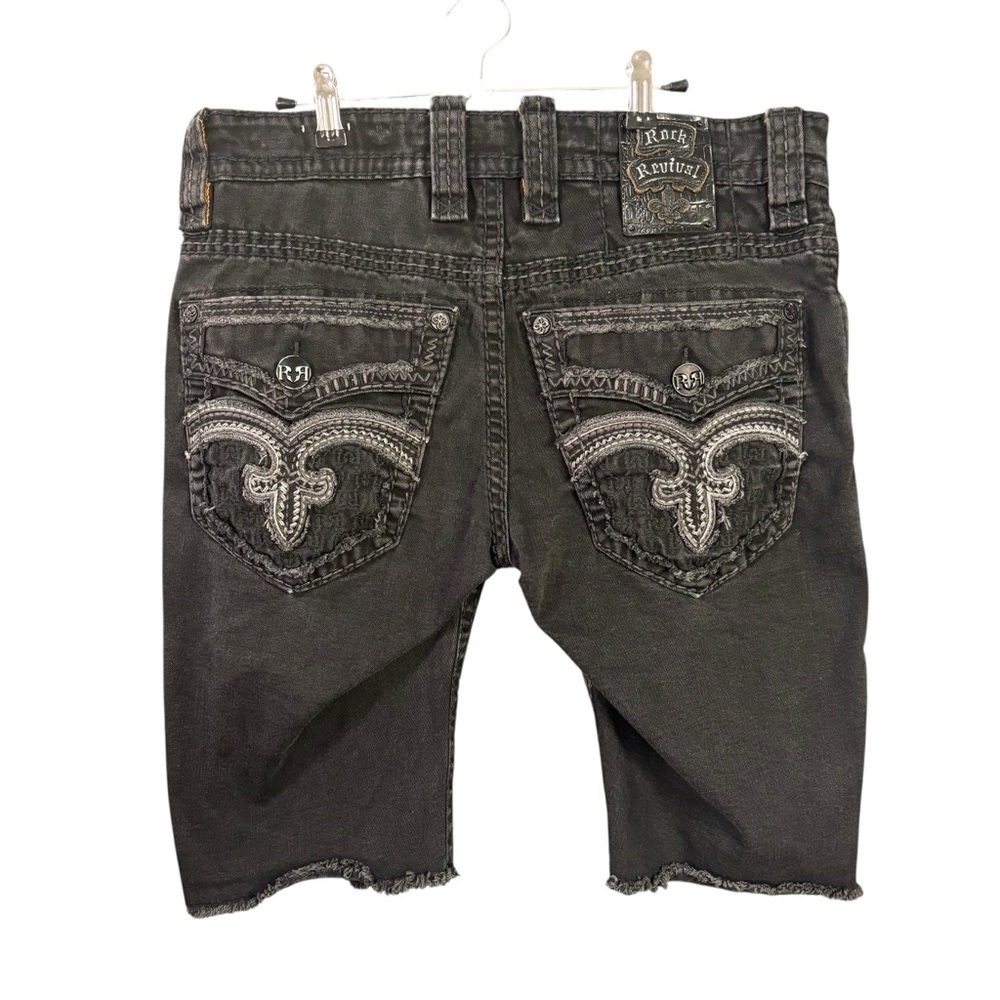 Rock Revival Distressed Black Denim Shorts – Men’s Sz 31
